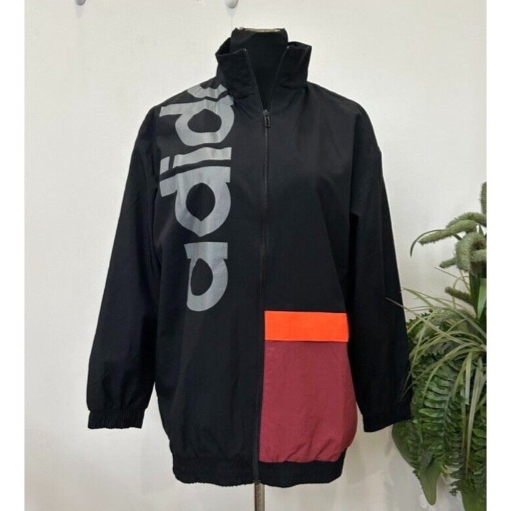 NWT ADIDAS Womens Essentials Authentic Track Wind Breaker Jacket ActiveWear Sz L